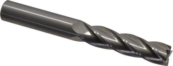 OSG - 1/2", 2" LOC, 1/2" Shank Diam, 4" OAL, 4 Flute, Solid Carbide Square End Mill - Single End, Uncoated, Spiral Flute, 30° Helix, Centercutting, Right Hand Cut, Right Hand Flute, Series 464 - USA Tool & Supply