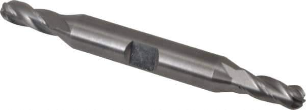 OSG - 1/4" Diam, 5/8" LOC, 4 Flute Solid Carbide Ball End Mill - Uncoated, Double End, 3-3/8" OAL, 3/8" Shank Diam, Spiral Flute - USA Tool & Supply