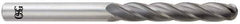 OSG - 5/8" Diam, 3" LOC, 4 Flute Solid Carbide Ball End Mill - Uncoated, Single End, 6" OAL, 5/8" Shank Diam, Spiral Flute - USA Tool & Supply