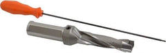 Kennametal - 26.59 to 27.09mm Diam, 3xD, 84.07mm Max Depth, 1-1/4" Shank Diam, 117.09mm Flute, 222.25mm OAL, Replaceable Tip Drill - KSEM1047 Insert, 6 Seat Size, Series KSEM - USA Tool & Supply