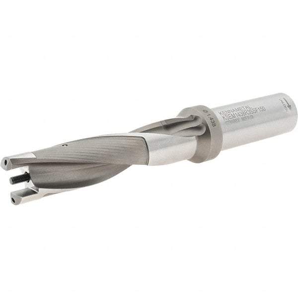 Kennametal - 36.53 to 37.51mm Diam, 3xD, 111mm Max Depth, 1-1/2" Shank Diam, 171.96mm Flute, 285.75mm OAL, Replaceable Tip Drill - KSEM1438 Insert, 10 Seat Size, Series KSEM - USA Tool & Supply