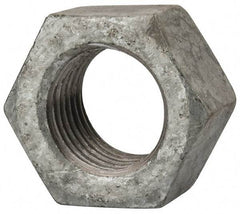 Value Collection - 2 - 4-1/2 UNC Steel Right Hand Hex Nut - 3" Across Flats, 1-23/32" High, Hot Dipped Galvanized Finish - USA Tool & Supply