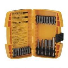 DeWALT - 21 Piece, Screwdriver Bit Set - #1, #2 & #3 Phillips, #1, #2 & #3 Square Recess, #6, #8 & #10 Slotted - USA Tool & Supply