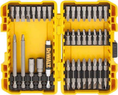 DeWALT - 37 Piece, Screwdriver Bit Set - #1, #2 & #3 Phillips, #1, #2 & #3 Square Recess, #6, #8 & #10 Slotted - USA Tool & Supply