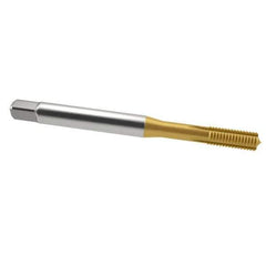 Emuge - 3/8-24 UNF 2BX H3 Thread Limit Modified Bottoming Thread Forming Tap - Cobalt, TiN Finish, 3.937" OAL, 0.709" Thread Length, Right Hand Thread, Series Rekord Druck-S - USA Tool & Supply