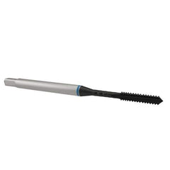 Emuge - #4-40 UNC 2BX 3 Flute Nitride Finish Cobalt Straight Flute Machine Tap - Modified Bottoming, Right Hand Thread, 2.205" OAL, 0.433" Thread Length, Oversize - Exact Industrial Supply