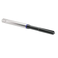 Emuge - 1/4-20 UNC 2BX 3 Flute Nitride Finish Cobalt Straight Flute Machine Tap - Modified Bottoming, Right Hand Thread, 3.15" OAL, 0.669" Thread Length, Oversize - Exact Industrial Supply