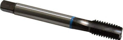 Emuge - 9/16-12 UNC 2BX 3 Flute Nitride Finish Cobalt Straight Flute Machine Tap - Modified Bottoming, Right Hand Thread, 4.331" OAL, 1.024" Thread Length, Oversize - Exact Industrial Supply