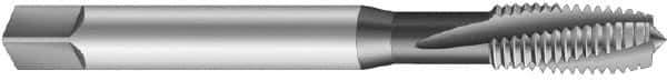 Emuge - 5/8-11 UNC 3 Flute 3BX Plug Spiral Flute Tap - Cobalt, Nitride Finish, 4.331" OAL, Left Hand Flute, Right Hand Thread, Series Rekord C-Ti - USA Tool & Supply