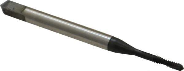 Emuge - #2-56 UNC 2 Flute 3BX Plug Spiral Flute Tap - Cobalt, Nitride Finish, 1.772" OAL, Left Hand Flute, Right Hand Thread, Series Rekord C-Ti - USA Tool & Supply