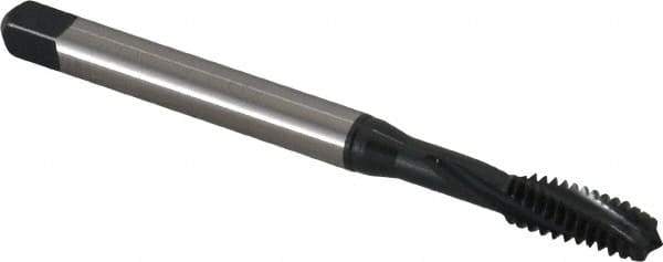 Emuge - 1/4-20 UNC 3 Flute 3BX Modified Bottoming Spiral Flute Tap - Cobalt, Oxide Finish, 3.15" OAL, Right Hand Flute, Right Hand Thread, Series Rekord D-Ti - USA Tool & Supply