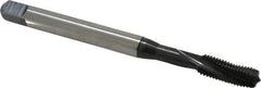Emuge - 1/4-28 UNF 3 Flute 2BX Modified Bottoming Spiral Flute Tap - Cobalt, Oxide Finish, 3.15" OAL, Right Hand Flute, Right Hand Thread, Series Rekord D-Ti - USA Tool & Supply