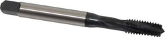 Emuge - 3/8-16 UNC 3 Flute 2BX Modified Bottoming Spiral Flute Tap - Cobalt, Oxide Finish, 3.937" OAL, Right Hand Flute, Right Hand Thread, Series Rekord D-Ti - USA Tool & Supply