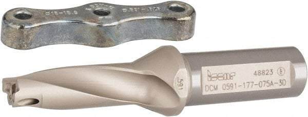 Iscar - 0.591 to 5/8" Diam, 3xD, 1.77" Max Depth, 3/4" Shank Diam, Replaceable Tip Drill - IDI Insert, 15 Seat Size, DCM Toolholder, Series ChamDrill - USA Tool & Supply