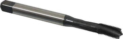 Emuge - 3/8-24 UNF 3 Flute 2BX Modified Bottoming Spiral Flute Tap - Cobalt, Oxide Finish, 3.937" OAL, Right Hand Flute, Right Hand Thread, Series Rekord D-Ti - USA Tool & Supply