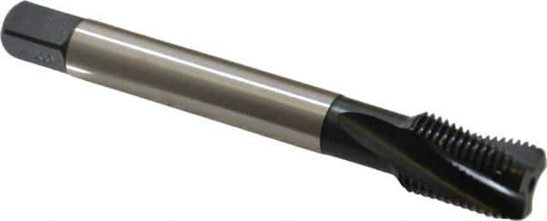 Emuge - 9/16-18 UNF 3 Flute 2BX Modified Bottoming Spiral Flute Tap - Cobalt, Oxide Finish, 3.937" OAL, Right Hand Flute, Right Hand Thread, Series Rekord D-Ti - USA Tool & Supply