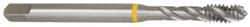 Emuge - 1/4-20 UNC 3 Flute 2B Modified Bottoming Spiral Flute Tap - Cobalt, Bright Finish, 3.15" OAL, Right Hand Flute, Right Hand Thread, Series Enorm - Exact Industrial Supply