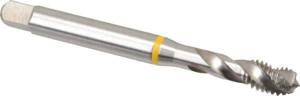 Emuge - 3/8-16 UNC 3 Flute 2B Modified Bottoming Spiral Flute Tap - Cobalt, Bright Finish, 3.937" OAL, Right Hand Flute, Right Hand Thread, Series Enorm - USA Tool & Supply