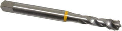 Emuge - 3/8-24 UNF 3 Flute 3B Modified Bottoming Spiral Flute Tap - Cobalt, Bright Finish, 3.937" OAL, Right Hand Flute, Right Hand Thread, Series Enorm - USA Tool & Supply