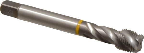 Emuge - 9/16-18 UNF 4 Flute 3B Modified Bottoming Spiral Flute Tap - Cobalt, Bright Finish, 3.937" OAL, Right Hand Flute, Right Hand Thread, Series Enorm - USA Tool & Supply