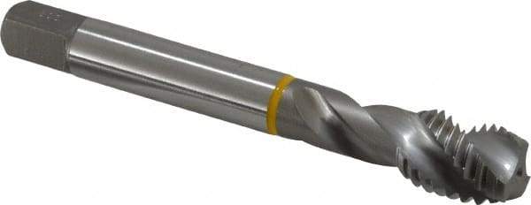 Emuge - 5/8-11 UNC 3 Flute 3B Modified Bottoming Spiral Flute Tap - Cobalt, Bright Finish, 4.331" OAL, Right Hand Flute, Right Hand Thread, Series Enorm - USA Tool & Supply
