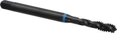 Emuge - 1/4-20 UNC 3 Flute 3B Modified Bottoming Spiral Flute Tap - Cobalt, Oxide Finish, 3.15" OAL, Right Hand Flute, Right Hand Thread, Series Enorm-VA - USA Tool & Supply