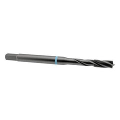 Emuge - 3/8-16 UNC 3 Flute 2B Modified Bottoming Spiral Flute Tap - Cobalt, Oxide Finish, 3.937" OAL, Right Hand Flute, Right Hand Thread, Series Enorm-VA - USA Tool & Supply