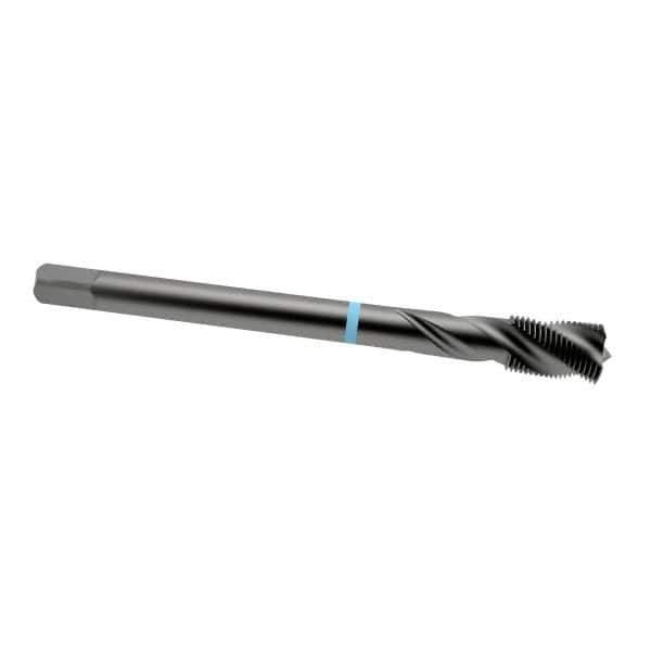 Emuge - 7/16-20 UNF 3 Flute 2B Modified Bottoming Spiral Flute Tap - Cobalt, Oxide Finish, 3.937" OAL, Right Hand Flute, Right Hand Thread, Series Enorm-VA - USA Tool & Supply