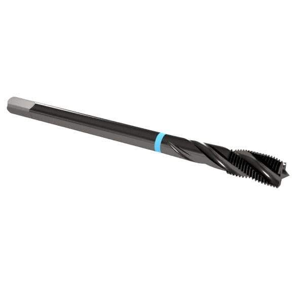 Emuge - 7/16-20 UNF 3 Flute 3B Modified Bottoming Spiral Flute Tap - Cobalt, Oxide Finish, 3.937" OAL, Right Hand Flute, Right Hand Thread, Series Enorm-VA - USA Tool & Supply