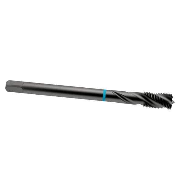 Emuge - 1/2-13 UNC 3 Flute 2B Modified Bottoming Spiral Flute Tap - Cobalt, Oxide Finish, 4.331" OAL, Right Hand Flute, Right Hand Thread, Series Enorm-VA - USA Tool & Supply