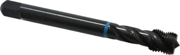 Emuge - 1/2-20 UNF 4 Flute 2B Modified Bottoming Spiral Flute Tap - Cobalt, Oxide Finish, 3.937" OAL, Right Hand Flute, Right Hand Thread, Series Enorm-VA - USA Tool & Supply