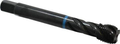 Emuge - 9/16-18 UNF 4 Flute 3B Modified Bottoming Spiral Flute Tap - Cobalt, Oxide Finish, 3.937" OAL, Right Hand Flute, Right Hand Thread, Series Enorm-VA - USA Tool & Supply
