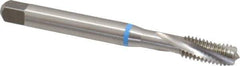 Emuge - 3/8-16 UNC 3 Flute 2B Modified Bottoming Spiral Flute Tap - Cobalt, Bright Finish, 3.937" OAL, Right Hand Flute, Right Hand Thread, Series Rekord D-VA - USA Tool & Supply