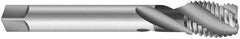 Emuge - 3/4-14 NPTF, 15° Helix, 5 Flutes, Modified Bottoming Chamfer, Bright Finish, Cobalt, Spiral Flute Pipe Tap - Right Hand Flute, 29/32" Shank Diam, 1.38" Thread Length, 0.679" Square Size, - USA Tool & Supply