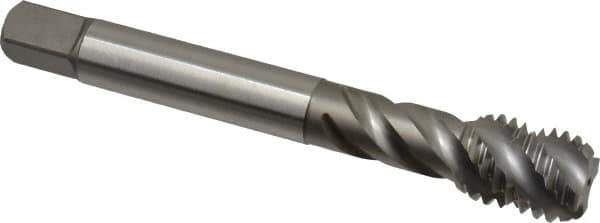 Emuge - 5/8-11 UNC 4 Flute 2B Bottoming Spiral Flute Tap - Cobalt, Bright Finish, 4.331" OAL, Right Hand Flute, Right Hand Thread, Series Enorm Z - USA Tool & Supply