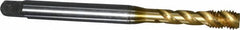 Emuge - 1/4-28 UNF 3 Flute 2B Bottoming Spiral Flute Tap - Cobalt, TiN Finish, 3.15" OAL, Right Hand Flute, Right Hand Thread, Series Enorm Z - USA Tool & Supply
