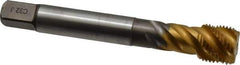 Emuge - 5/8-18 UNF 5 Flute 2B Bottoming Spiral Flute Tap - Cobalt, TiN Finish, 3.937" OAL, Right Hand Flute, Right Hand Thread, Series Enorm Z - USA Tool & Supply