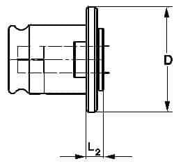 Emuge - 0.22" Tap Shank Diam, 0.165" Tap Square Size, #12 Tap, #1 Tapping Adapter - 0.28" Projection, 1.12" OAL, 3/4" Shank OD, Through Coolant, Series EM01 - Exact Industrial Supply