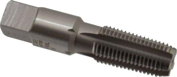 Emuge - 1/4-18 NPTF Thread, 5 Flute Standard Pipe Tap - 2-7/16" OAL, 1.06" Thread Length, 9/16" Shank Diam, Bright Finish, Cobalt - Exact Industrial Supply