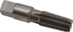 Emuge - 1/4-18 NPTF Thread, 5 Flute Standard Pipe Tap - 2-7/16" OAL, 1.06" Thread Length, 9/16" Shank Diam, Bright Finish, Cobalt - Exact Industrial Supply