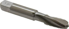 Emuge - 1/16-27 NPT, 15° Helix, 3 Flutes, Modified Bottoming Chamfer, Bright Finish, High Speed Steel, Spiral Flute Pipe Tap - Right Hand Flute, 5/16" Shank Diam, 0.69" Thread Length, 0.250-0.375" Projection, 0.234" Square Size, - USA Tool & Supply