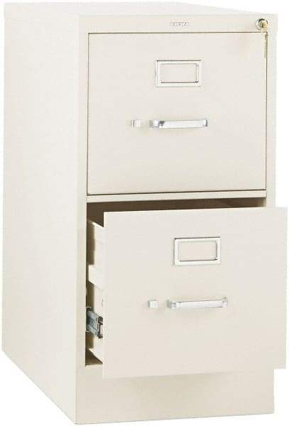 Hon - 26" Wide x 29" High x 26-1/2" Deep, 2 Drawer Vertical File with Lock - Steel, Putty - USA Tool & Supply