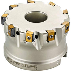 Iscar - 5 Inserts, 2" Cut Diam, 3/4" Arbor Diam, 0.315" Max Depth of Cut, Indexable Square-Shoulder Face Mill - 0/90° Lead Angle, 1.57" High, T490 LN.T 0804 Insert Compatibility, Through Coolant, Series Helitang - USA Tool & Supply