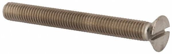Value Collection - M10x1.50, 90mm OAL Slotted Drive Machine Screw - Flat Head, Grade 316 & A4 Stainless Steel, Uncoated, Without Washer - USA Tool & Supply
