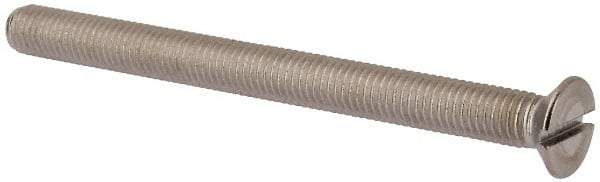Value Collection - M10x1.50 Metric Coarse, 120mm OAL Slotted Drive Machine Screw - Flat Head, Grade 316 & A4 Stainless Steel, Uncoated, Without Washer - USA Tool & Supply