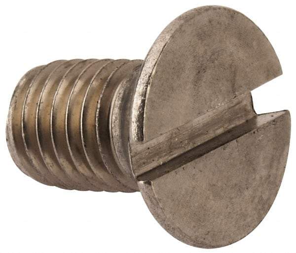 Value Collection - M12x1.75 Metric Coarse, 20mm OAL Slotted Drive Machine Screw - Flat Head, Grade 316 & A4 Stainless Steel, Uncoated, Without Washer - USA Tool & Supply