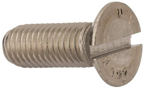 Value Collection - M12x1.75 Metric Coarse, 35mm OAL Slotted Drive Machine Screw - Flat Head, Grade 316 & A4 Stainless Steel, Uncoated, Without Washer - USA Tool & Supply
