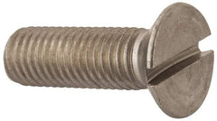 Value Collection - M12x1.75 Metric Coarse, 40mm OAL Slotted Drive Machine Screw - Flat Head, Grade 316 & A4 Stainless Steel, Uncoated, Without Washer - USA Tool & Supply