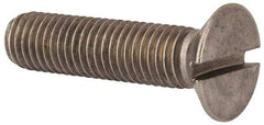 Value Collection - M12x1.75 Metric Coarse, 50mm OAL Slotted Drive Machine Screw - Flat Head, Grade 316 & A4 Stainless Steel, Uncoated, Without Washer - USA Tool & Supply