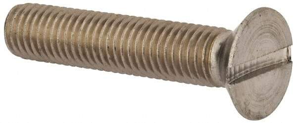Value Collection - M12x1.75, 60mm OAL Slotted Drive Machine Screw - Flat Head, Grade 316 & A4 Stainless Steel, Uncoated, Without Washer - USA Tool & Supply